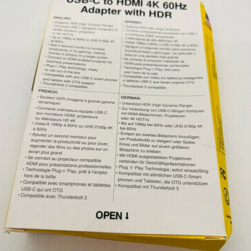 NWT eZQuest USB-C to HDMI 4K 60Hz Adapter with HDR